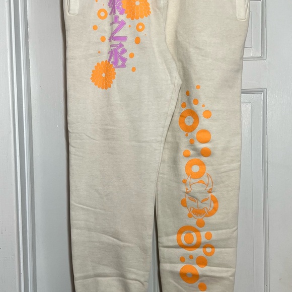 One Piece Anime sweatpants beige joggers size Large - Picture 7 of 8